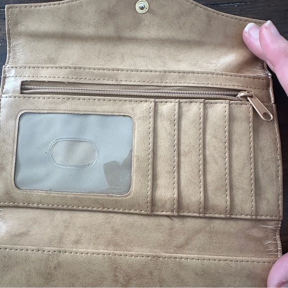 Vintage Buxton Genuine Leather Wallet Checkbook Holder Card Organizer Tan - Picture 9 of 10